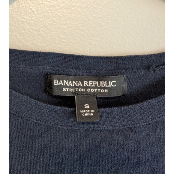 Banana Republic Size Small Womens Striped Top Boat Neck Stretch Cotton Shirt - Picture 2 of 4